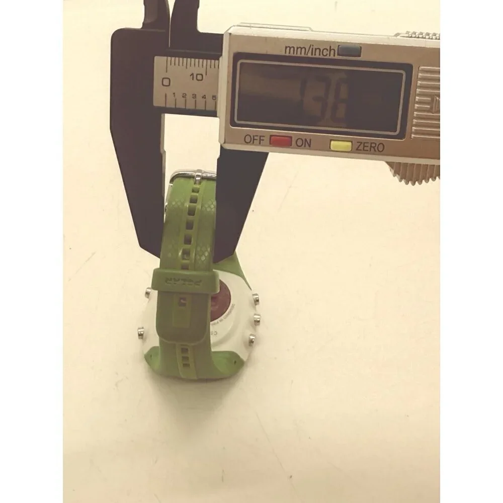 Polar FT4 Unisex Digital Watch White Square Face Kelly Green Silicone Strap WR30